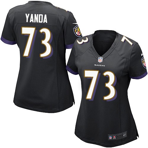 Women's Nike Baltimore Ravens #73 Marshal Yanda Game Black Alternate NFL Jersey