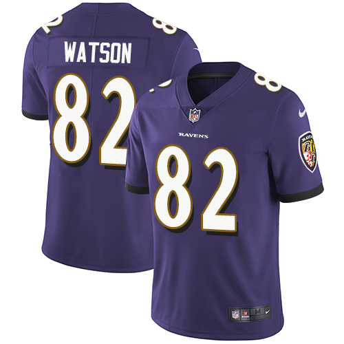 Men's Nike Baltimore Ravens #82 Benjamin Watson Purple Team Color Vapor Untouchable Limited Player NFL Jersey