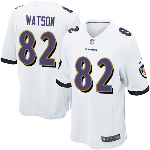 Men's Nike Baltimore Ravens #82 Benjamin Watson Game White NFL Jersey