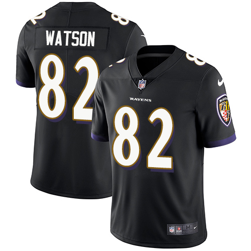 Men's Nike Baltimore Ravens #82 Benjamin Watson Black Alternate Vapor Untouchable Limited Player NFL Jersey