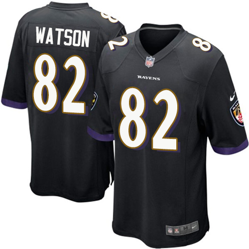 Men's Nike Baltimore Ravens #82 Benjamin Watson Game Black Alternate NFL Jersey