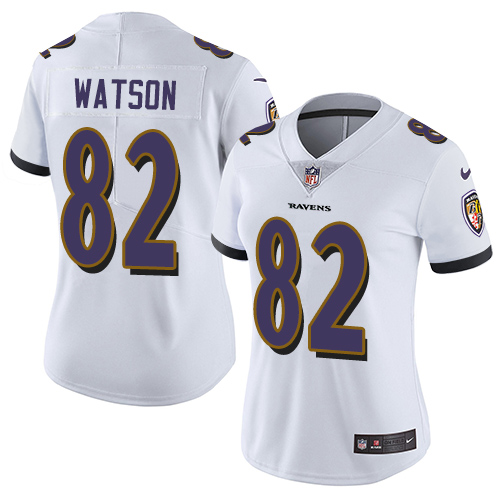 Women's Nike Baltimore Ravens #82 Benjamin Watson White Vapor Untouchable Limited Player NFL Jersey