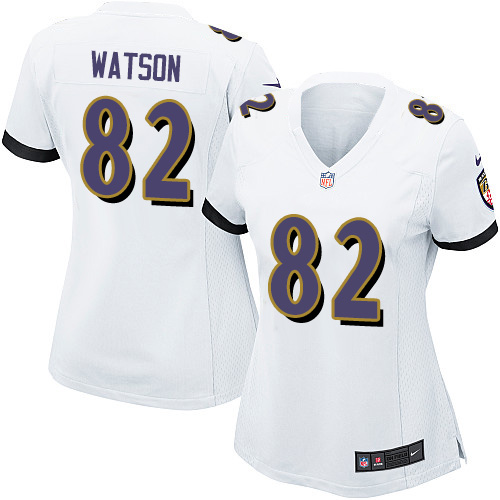 Women's Nike Baltimore Ravens #82 Benjamin Watson Game White NFL Jersey