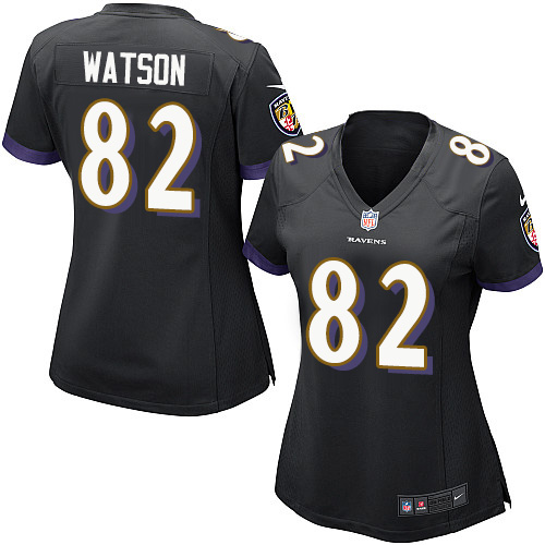 Women's Nike Baltimore Ravens #82 Benjamin Watson Game Black Alternate NFL Jersey