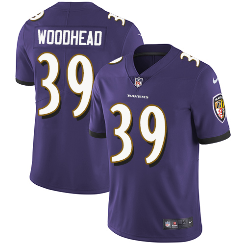 Youth Nike Baltimore Ravens #39 Danny Woodhead Purple Team Color Vapor Untouchable Elite Player NFL Jersey