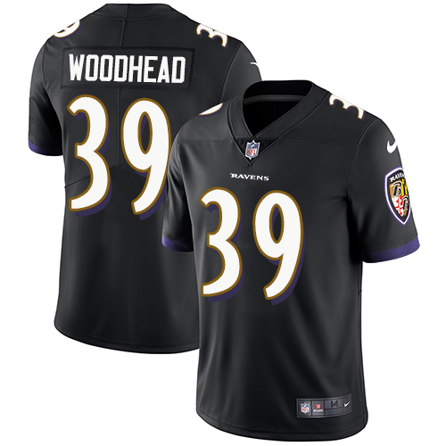 Youth Nike Baltimore Ravens #39 Danny Woodhead Black Alternate Vapor Untouchable Elite Player NFL Jersey