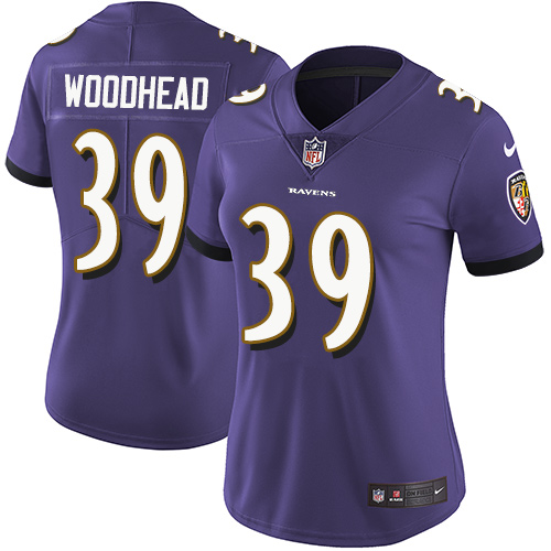 Women's Nike Baltimore Ravens #39 Danny Woodhead Purple Team Color Vapor Untouchable Limited Player NFL Jersey