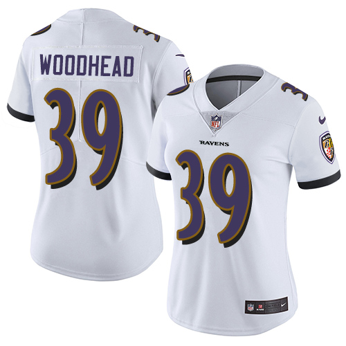Women's Nike Baltimore Ravens #39 Danny Woodhead White Vapor Untouchable Elite Player NFL Jersey