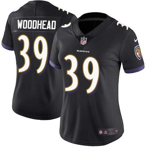Women's Nike Baltimore Ravens #39 Danny Woodhead Black Alternate Vapor Untouchable Elite Player NFL Jersey