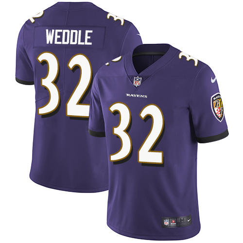 Men's Nike Baltimore Ravens #32 Eric Weddle Purple Team Color Vapor Untouchable Limited Player NFL Jersey