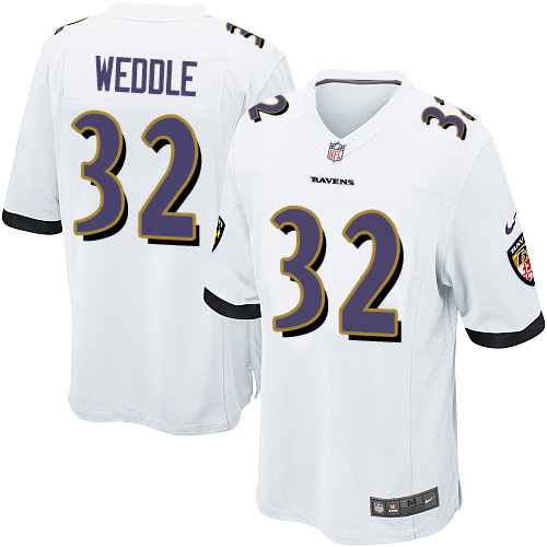 Men's Nike Baltimore Ravens #32 Eric Weddle Game White NFL Jersey