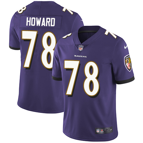 Men's Nike Baltimore Ravens #78 Austin Howard Purple Team Color Vapor Untouchable Limited Player NFL Jersey