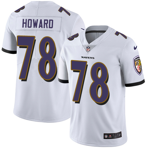 Men's Nike Baltimore Ravens #78 Austin Howard White Vapor Untouchable Limited Player NFL Jersey