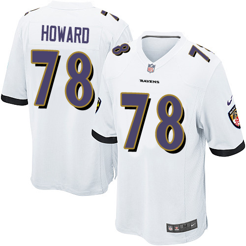 Men's Nike Baltimore Ravens #78 Austin Howard Game White NFL Jersey