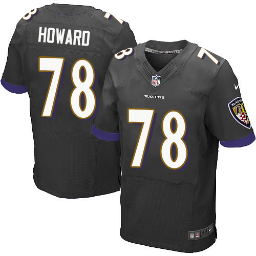 Men's Nike Baltimore Ravens #78 Austin Howard Elite Black Alternate NFL Jersey