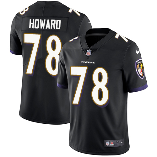 Men's Nike Baltimore Ravens #78 Austin Howard Black Alternate Vapor Untouchable Limited Player NFL Jersey