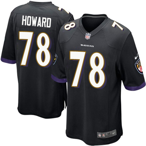 Men's Nike Baltimore Ravens #78 Austin Howard Game Black Alternate NFL Jersey