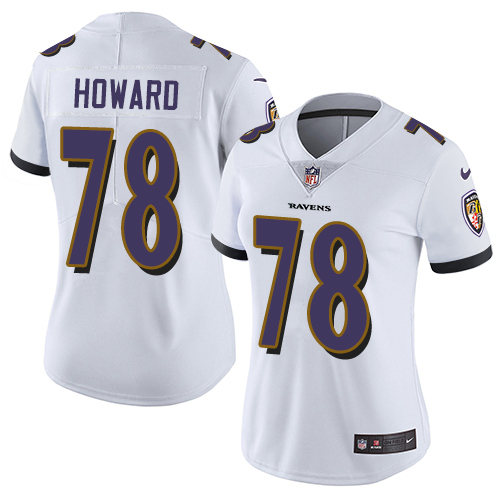 Women's Nike Baltimore Ravens #78 Austin Howard White Vapor Untouchable Elite Player NFL Jersey