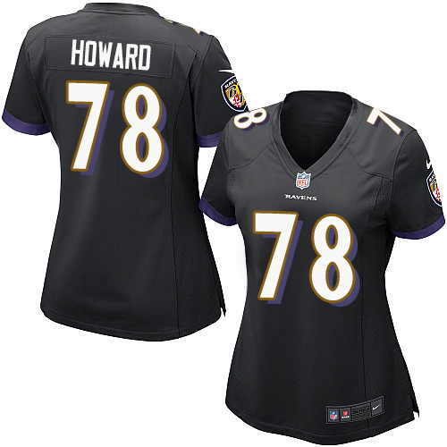 Women's Nike Baltimore Ravens #78 Austin Howard Game Black Alternate NFL Jersey