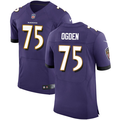 Men's Nike Baltimore Ravens #75 Jonathan Ogden Purple Team Color Vapor Untouchable Elite Player NFL Jersey