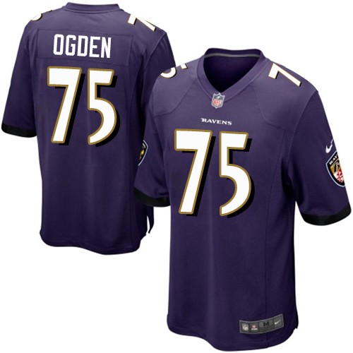 Men's Nike Baltimore Ravens #75 Jonathan Ogden Game Purple Team Color NFL Jersey