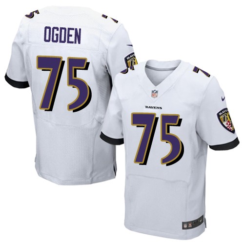 Men's Nike Baltimore Ravens #75 Jonathan Ogden Elite White NFL Jersey