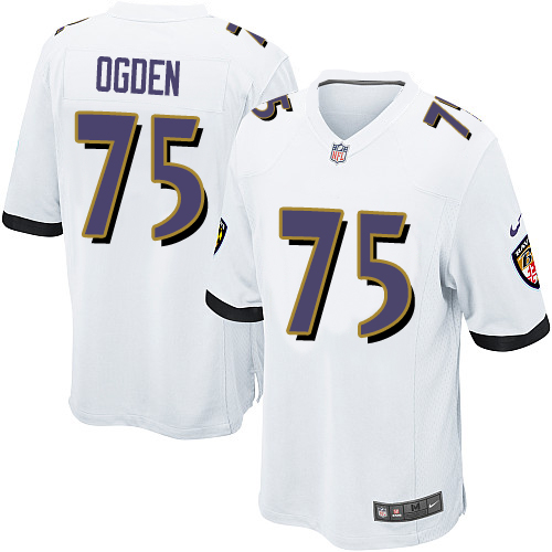 Men's Nike Baltimore Ravens #75 Jonathan Ogden Game White NFL Jersey