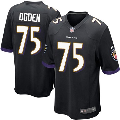 Men's Nike Baltimore Ravens #75 Jonathan Ogden Game Black Alternate NFL Jersey