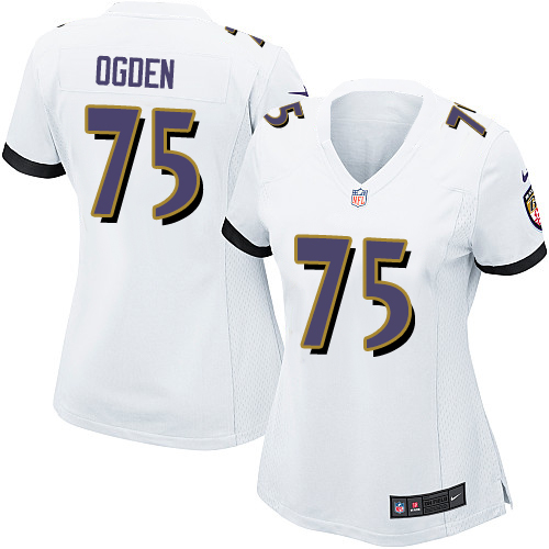 Women's Nike Baltimore Ravens #75 Jonathan Ogden Game White NFL Jersey