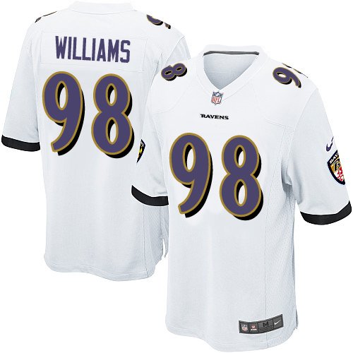 Men's Nike Baltimore Ravens #98 Brandon Williams Game White NFL Jersey