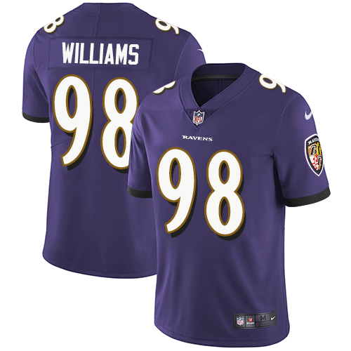 Youth Nike Baltimore Ravens #98 Brandon Williams Purple Team Color Vapor Untouchable Elite Player NFL Jersey