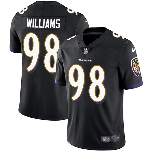 Youth Nike Baltimore Ravens #98 Brandon Williams Black Alternate Vapor Untouchable Elite Player NFL Jersey