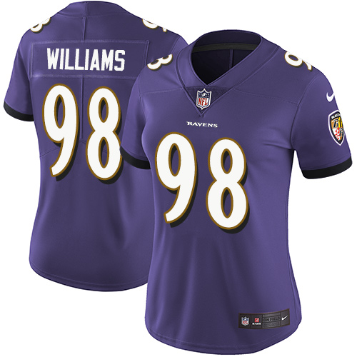 Women's Nike Baltimore Ravens #98 Brandon Williams Purple Team Color Vapor Untouchable Limited Player NFL Jersey