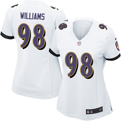 Women's Nike Baltimore Ravens #98 Brandon Williams Game White NFL Jersey
