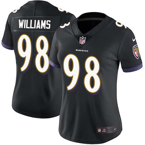 Women's Nike Baltimore Ravens #98 Brandon Williams Black Alternate Vapor Untouchable Elite Player NFL Jersey