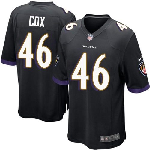Men's Nike Baltimore Ravens #46 Morgan Cox Game Black Alternate NFL Jersey