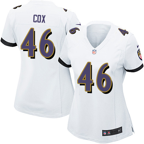 Women's Nike Baltimore Ravens #46 Morgan Cox Game White NFL Jersey