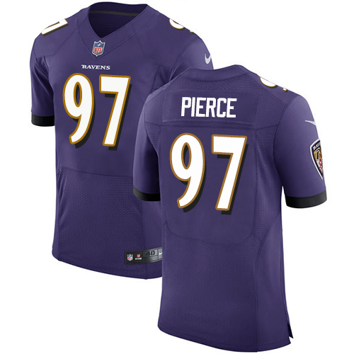 Men's Nike Baltimore Ravens #97 Michael Pierce Purple Team Color Vapor Untouchable Elite Player NFL Jersey