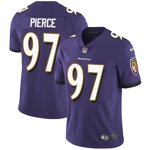 Men's Nike Baltimore Ravens #97 Michael Pierce Purple Team Color Vapor Untouchable Limited Player NFL Jersey