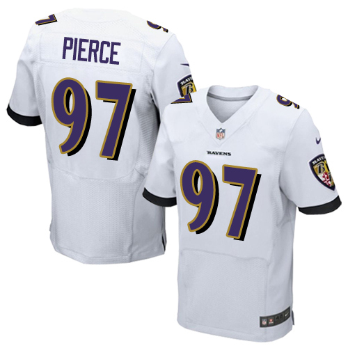 Men's Nike Baltimore Ravens #97 Michael Pierce Elite White NFL Jersey
