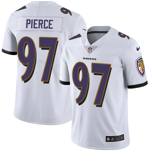 Men's Nike Baltimore Ravens #97 Michael Pierce White Vapor Untouchable Limited Player NFL Jersey