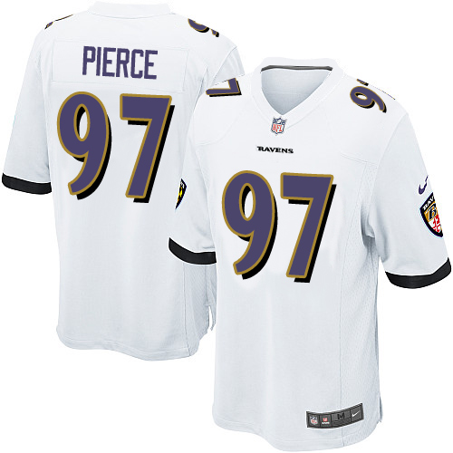 Men's Nike Baltimore Ravens #97 Michael Pierce Game White NFL Jersey