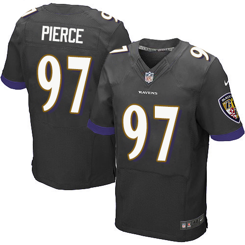 Men's Nike Baltimore Ravens #97 Michael Pierce Elite Black Alternate NFL Jersey