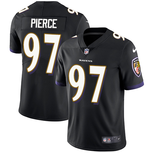 Men's Nike Baltimore Ravens #97 Michael Pierce Black Alternate Vapor Untouchable Limited Player NFL Jersey