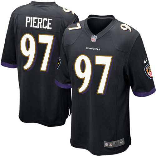 Men's Nike Baltimore Ravens #97 Michael Pierce Game Black Alternate NFL Jersey