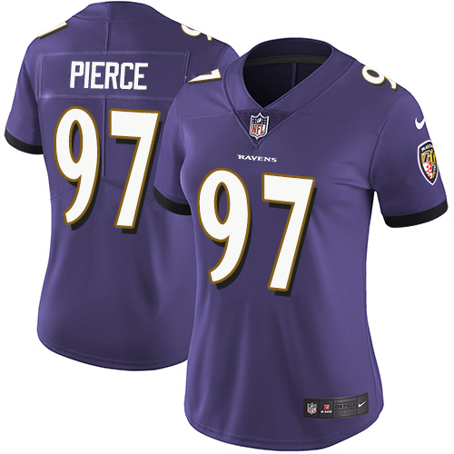 Women's Nike Baltimore Ravens #97 Michael Pierce Purple Team Color Vapor Untouchable Elite Player NFL Jersey