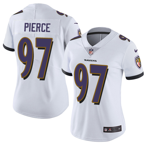 Women's Nike Baltimore Ravens #97 Michael Pierce White Vapor Untouchable Elite Player NFL Jersey