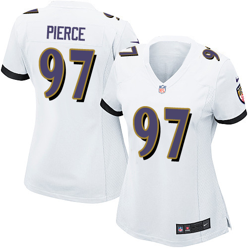 Women's Nike Baltimore Ravens #97 Michael Pierce Game White NFL Jersey
