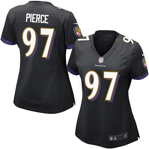 Women's Nike Baltimore Ravens #97 Michael Pierce Game Black Alternate NFL Jersey