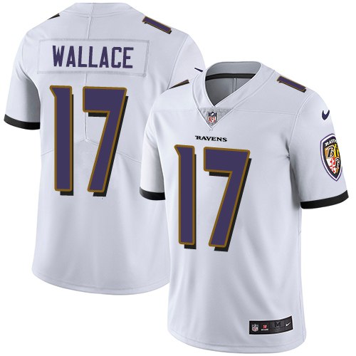 Men's Nike Baltimore Ravens #17 Mike Wallace White Vapor Untouchable Limited Player NFL Jersey